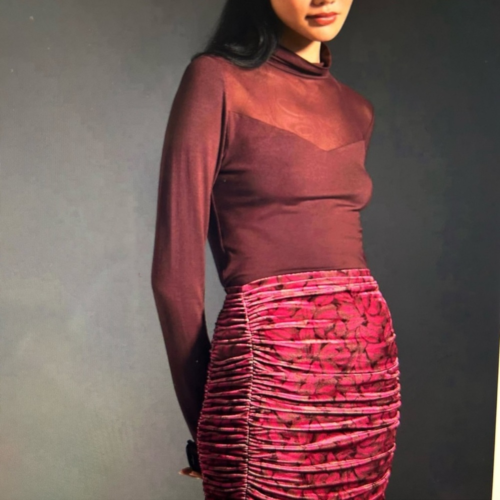 Anthropologie velvet mini skirt